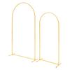 Arch Backdrop Stand, Set of 2, 2.2 m and 1.8 m, Stable Structure, Easy Assembly, Gold Metal Arch Backdrop Stand for Wedding, Birthday Party,