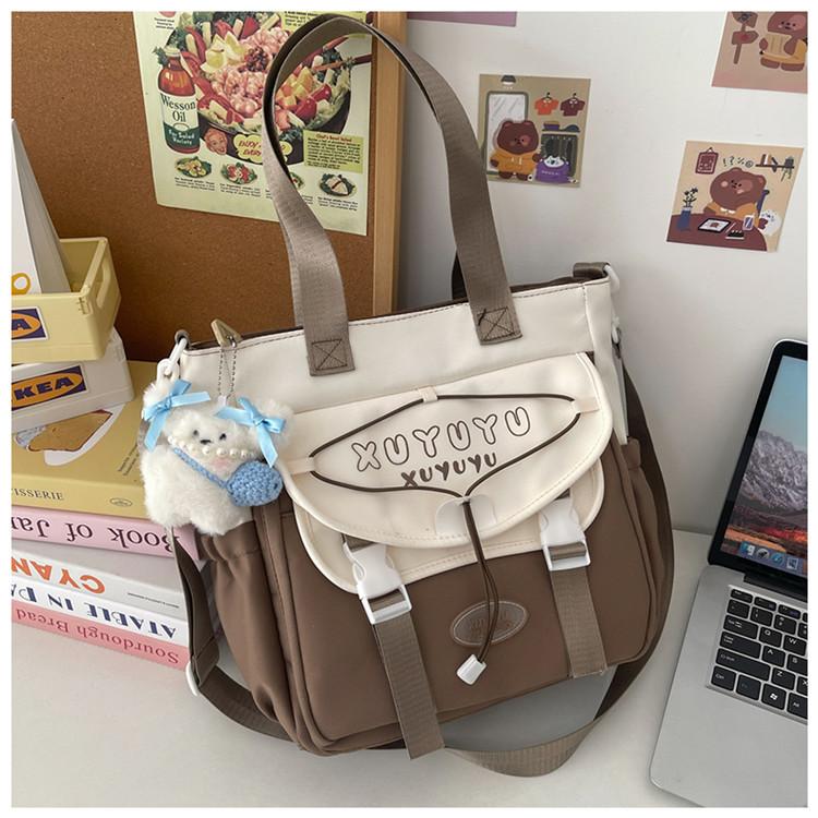 School Bag High Value College Style Messenger Bag Female Students Class Leisure Bag Large Capacity Portable Tutoring Bag Bag