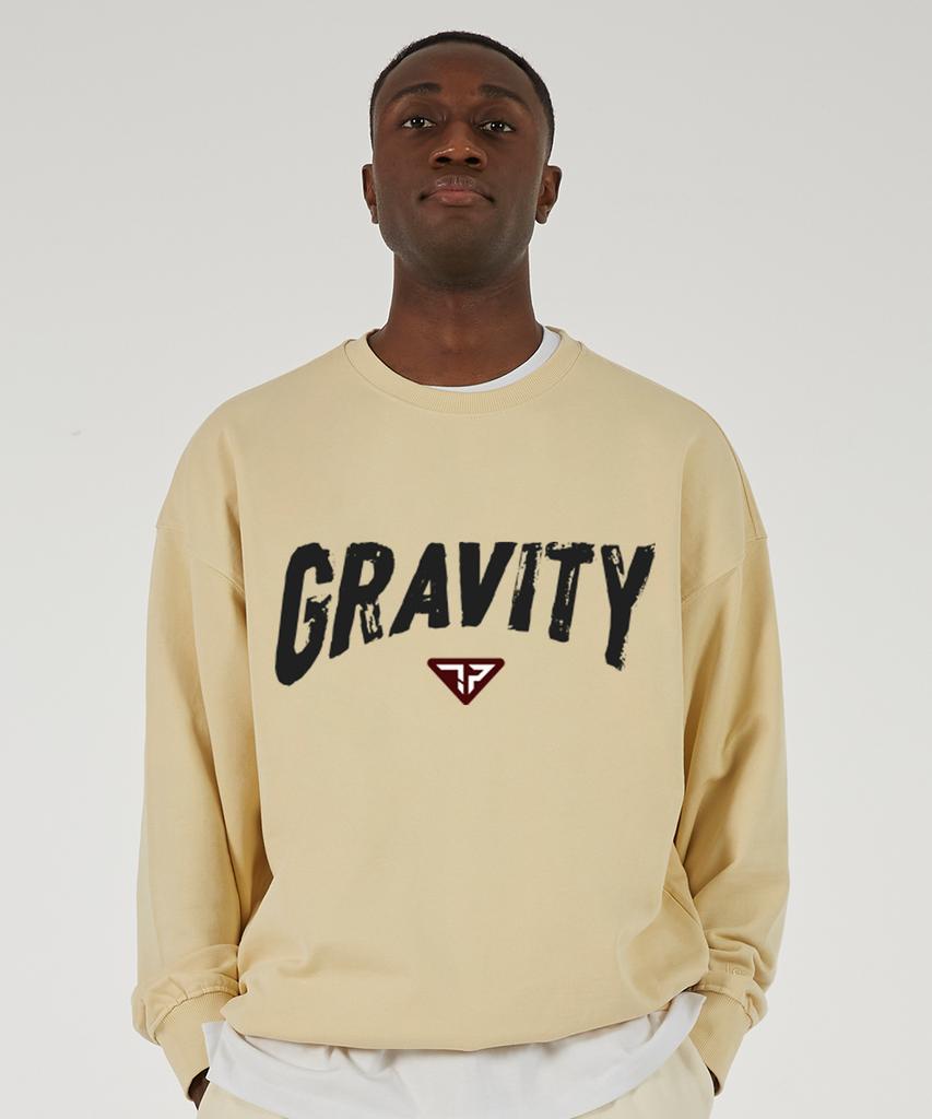 ASTRAL PROJECTION Gravity Oversized Drop Shoulder Sweatshirt_Butter