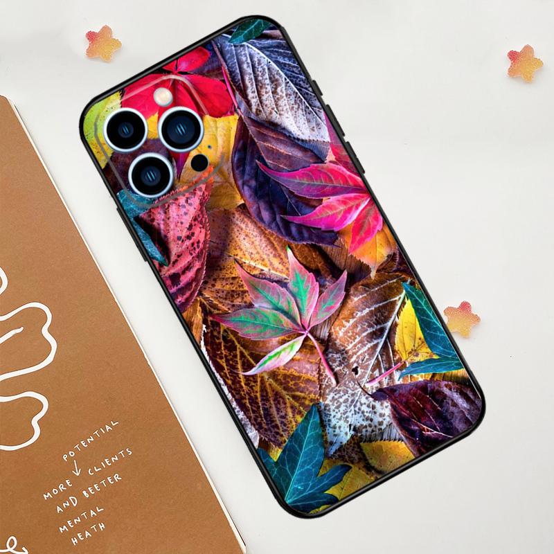Красочный чехол с листьями для iPhone 17 Pro Max 14 13 12 11 15 16 Pro Max mini 16 Plus 16e 17 Air Funda