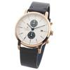 Unisex Watch Simple Thin Analog Quartz Chronograph Leather Belt Pink Gold White PGWH [Salvatore Marra] Men's Women's