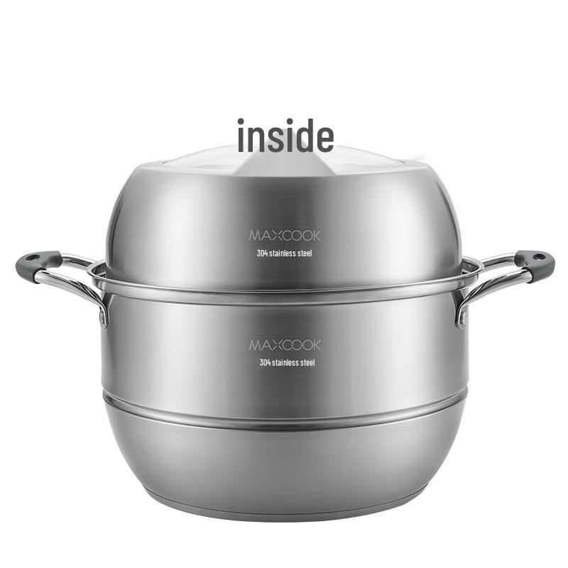 MAXCOOK 304 Stainless Steel 32cm 2-Layer Steamer Pot