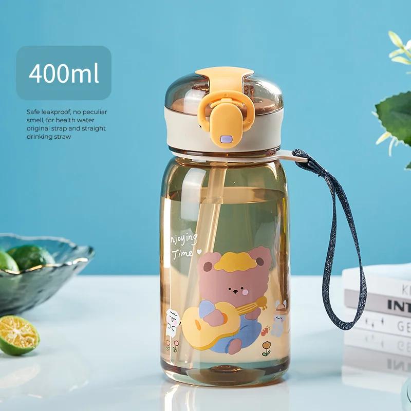 Kids Water Sippy Cup With Straw Cartoon Leakproof Water Bottles Outdoor Portable Drink Bottle Children's Lovely Cup