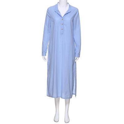 Повседневное свободное винтажное длинное платье для женщин больших размеров с воротником-стойкой Повседневные платья Женское платье-рубашка на пуговицах с длинным рукавом для женщин Мода 24197