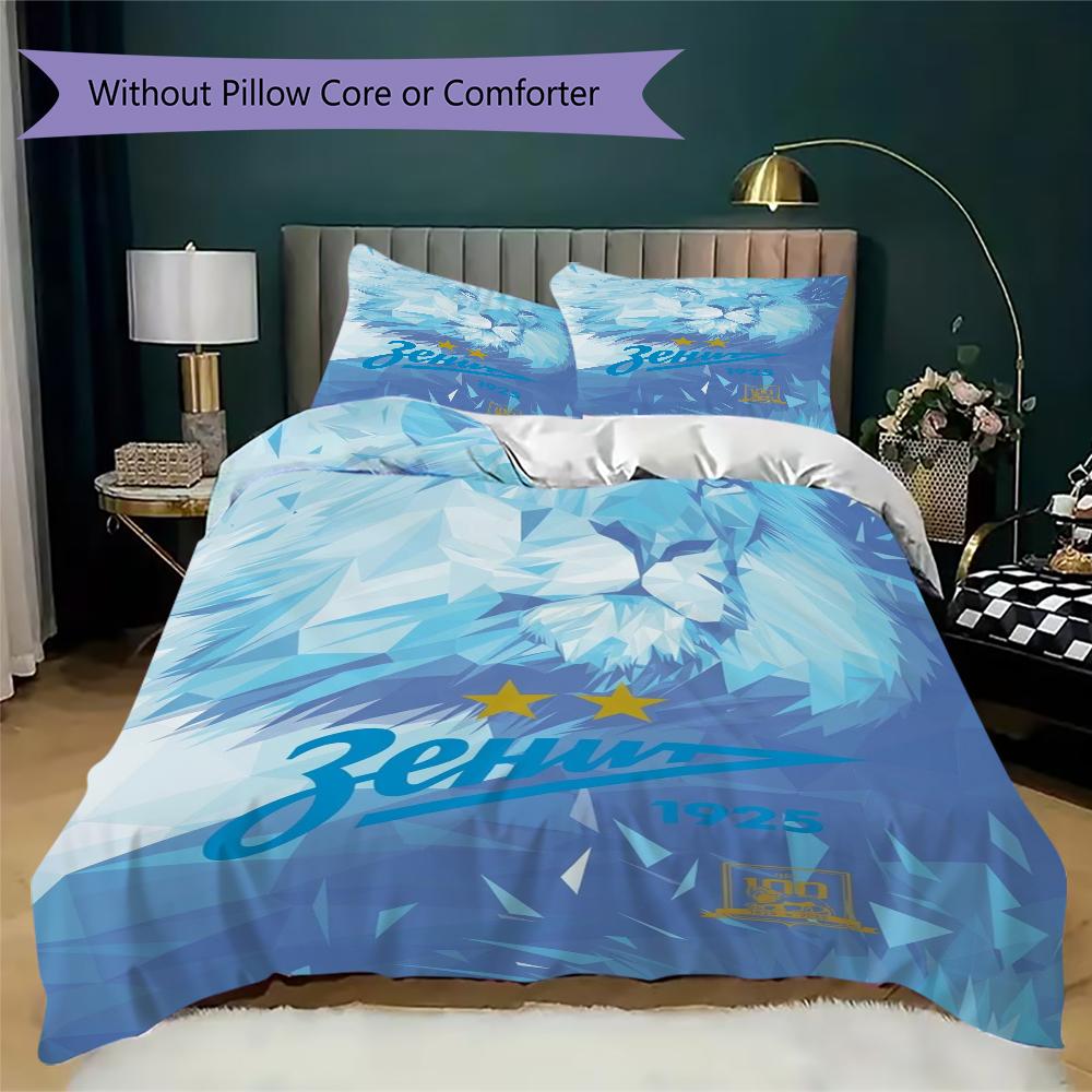 Ao Fk Zenit Sankt Peterburg Pattern Bedding uilt Set uilt Cover Pillowcase Home Decoration Birthday Gift (1*duvet cover + 2*pillowcase without core)
