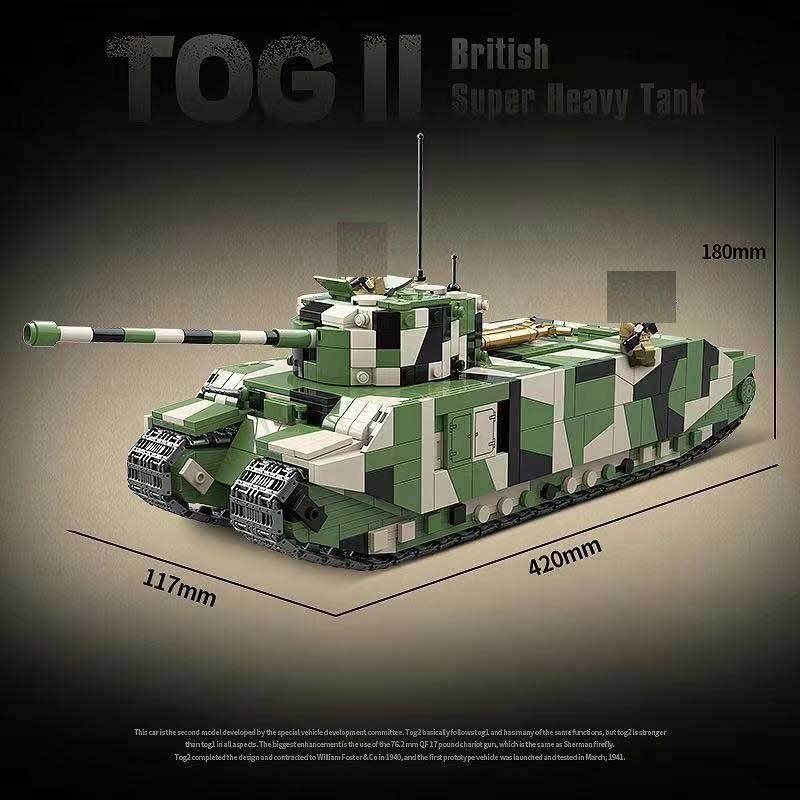 Высококачественный 100241 Первоклассный Tog II Большого Размера Высококачественное Бронированное Транспортное Средство Бронированная-Машина Премиального Качества Конструктор Высокостандартный