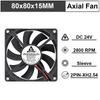 Gdstime 1 шт. DC 12V 24V 80мм x 15мм Двойной подшипник DC вентилятор охлаждения для корпуса ПК 80x80x15мм 8см 8015 Бесшумный радиатор Охладитель 2 контакта