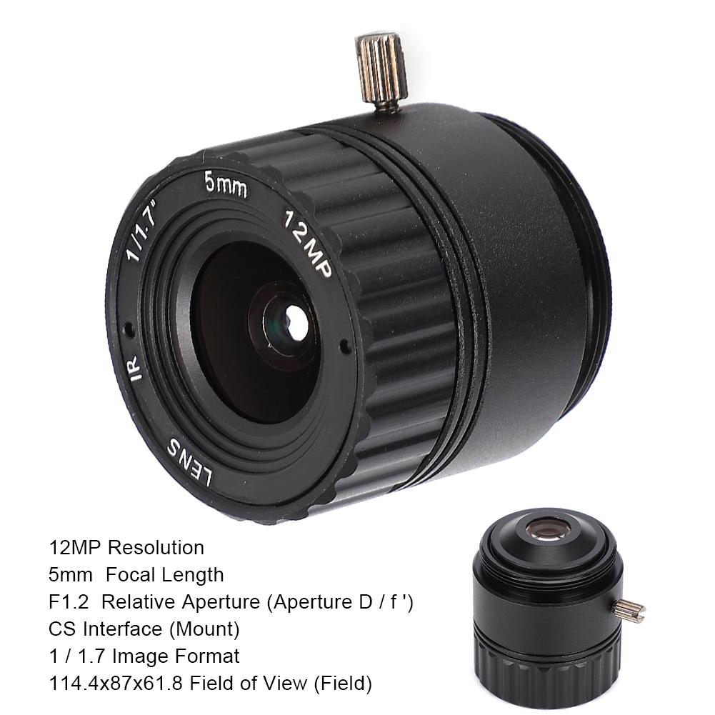 5mm 12MP HD F1.2 1/1.7 CS Mount Fixed CCTV Camera Lens