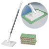 Маленькая швабра с вращающейся на 360° головкой, швабра для пыли с 4 многоразовыми салфетками, плоская швабра для влажной и сухой уборки, бытовые чистящие средства, удаление пыли