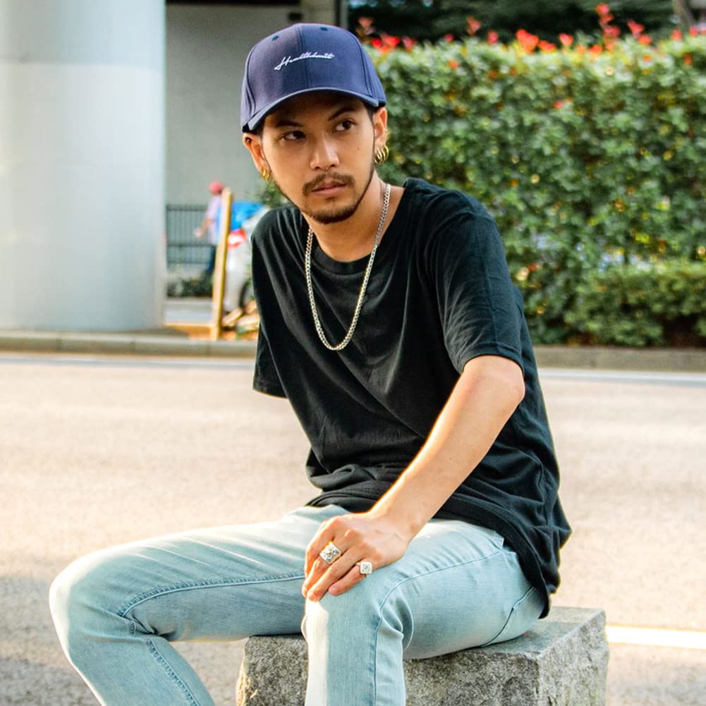 Unisex Cap Hat Twill Embroidery Logo Print CAP Cotton FREE 46 [Health Knit] Men's 291-4074 [-] (Free Size) (IND/Indigo)