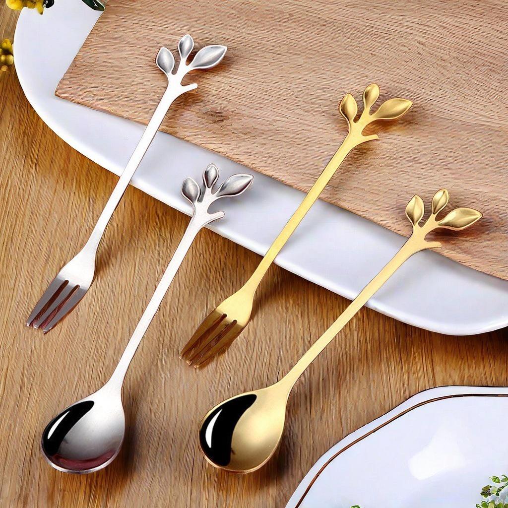 Набор из вилок и ложек из нержавеющей стали для кофе, обедов и десертов