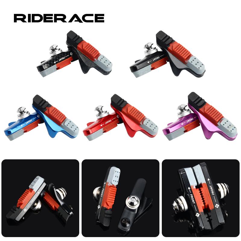 RIDERACE велосипедные тормозные колодки для обода C-образного тормоза с ЧПУ для велосипеда, держатель тормозов V-Brake, резиновые колодки, прочные аксессуары для шоссейного велоспорта