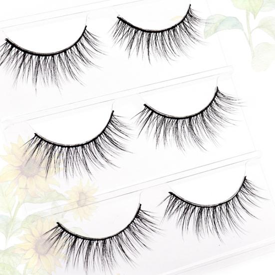 Yousheng 3 пары накладных ресниц, натуральные, удобные в носке, волокнистые перекрестные ресницы для макияжа, накладные ресницы для примерочной