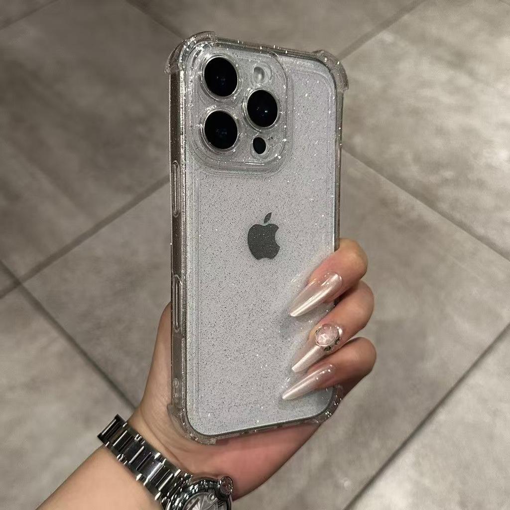 Прозрачный чехол с блестками и стразами для iPhone 17 16 15 14 13 12 11 Pro Max XS X XR 16PLUS 17AIR 16E Мягкий прозрачный силиконовый бампер