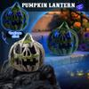 Halloween Luminous Moss-Covered Pumpkin , 8.66 Inch Spooky Glowing - O - For Indoor Outdoor Halloween Decor