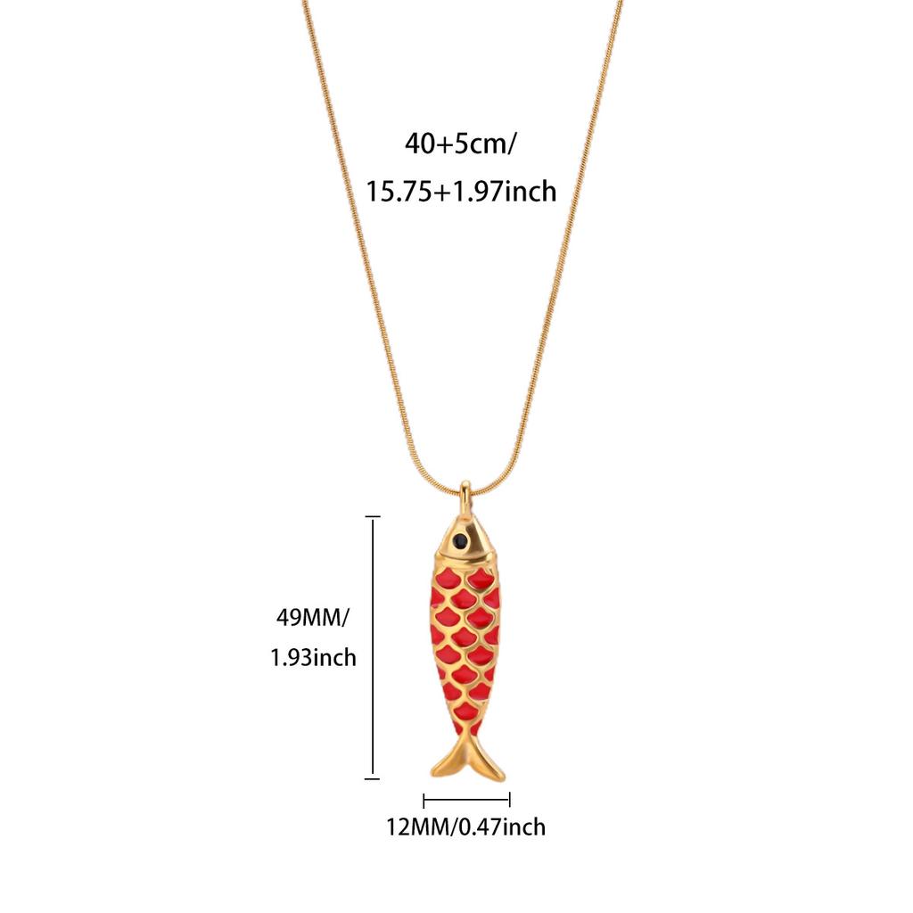 Цветная эмалевая подвеска-рыбка, ожерелье для женщин, мужчин, шарм, морская жизнь, женское ожерелье, змеиная цепочка, милые украшения из нержавеющей стали