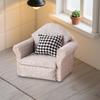 Miniature Single Sofa Armchair Model DIY Accessory Mini Kids Toy Couch with Pillow for 1:12 Doll