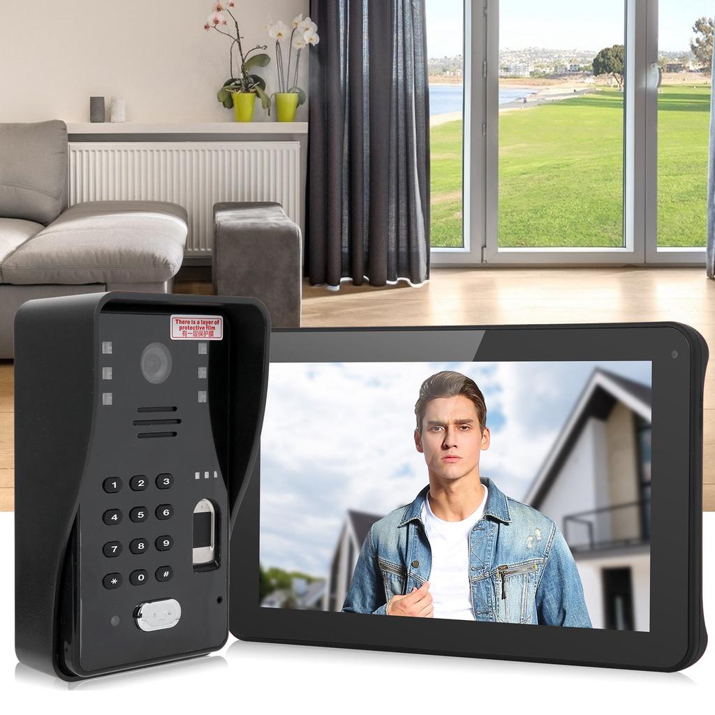9-дюймовый проводной Wi-Fi доступ дверной телефон отпечаток пальца пароль IC карта удаленная разблокировка видеодомофон