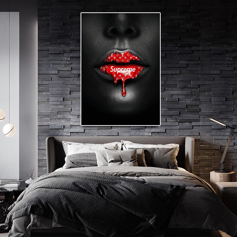 Модные роскошные африканские женщины с сексуальными губами, холст, художественные постеры и принты, картины с деньгами для современного украшения дома, гостиной