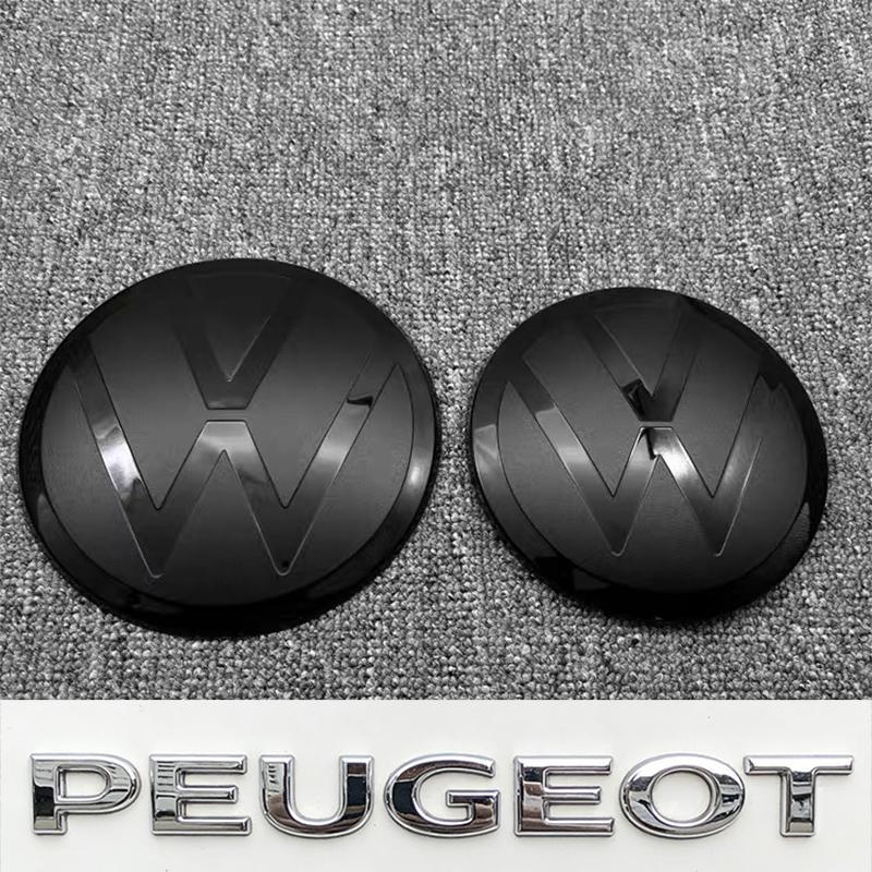 2Pcs Car Logo Front Bonnet Grill Badge Cover Trunk Lid Emblem Sticker For VW Golf Amarok T5 Phaeton Teramont Auto Sticker ze5