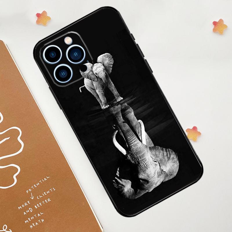 Чехол для телефона 'Слон Малыш Природа' Для iPhone 17 Pro Max 11 14 15 16 Pro Max 12 13 mini 16 Plus 16e 17 Air Funda