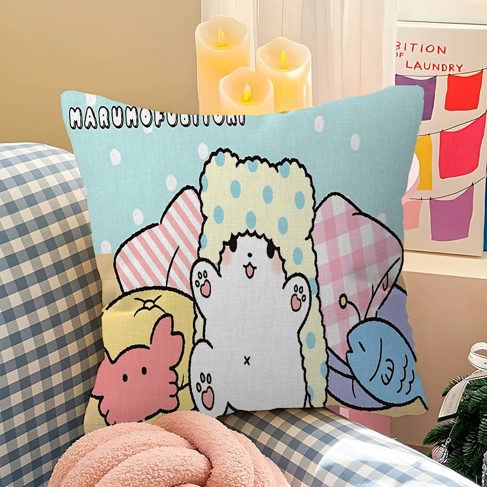 Cute Cartoon Marumofubiyori Pillow Cushion Cover Pillowcase Living Room Sofa Home Decor