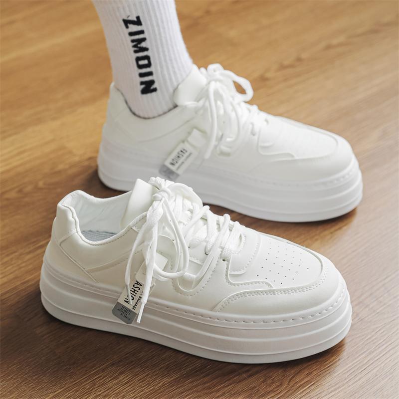 Мужская спортивная обувь Белые кеды для скейтборда Студенческая мода Обувь на платформе Увеличение роста Зеленые кроссовки для бега Большой размер