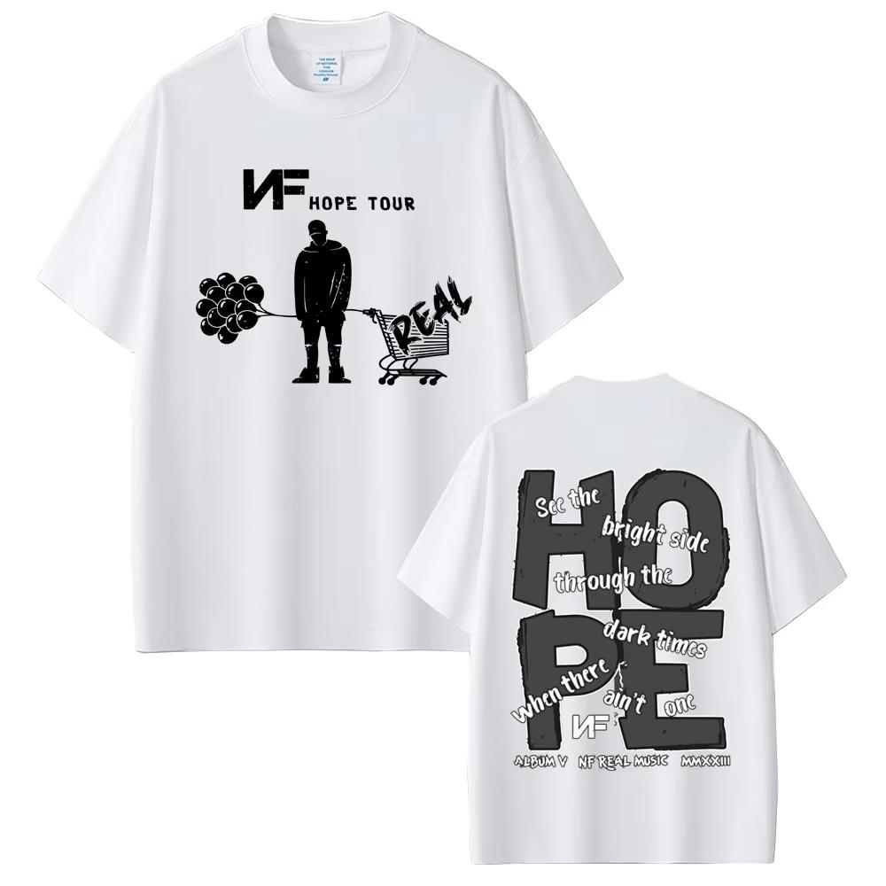Футболка Rapper NF HOPE Real Tour для мужчин и женщин, модная, хип-хоп, поп-музыка, с коротким рукавом, мужская, повседневная, из чистого хлопка, винтажные футболки