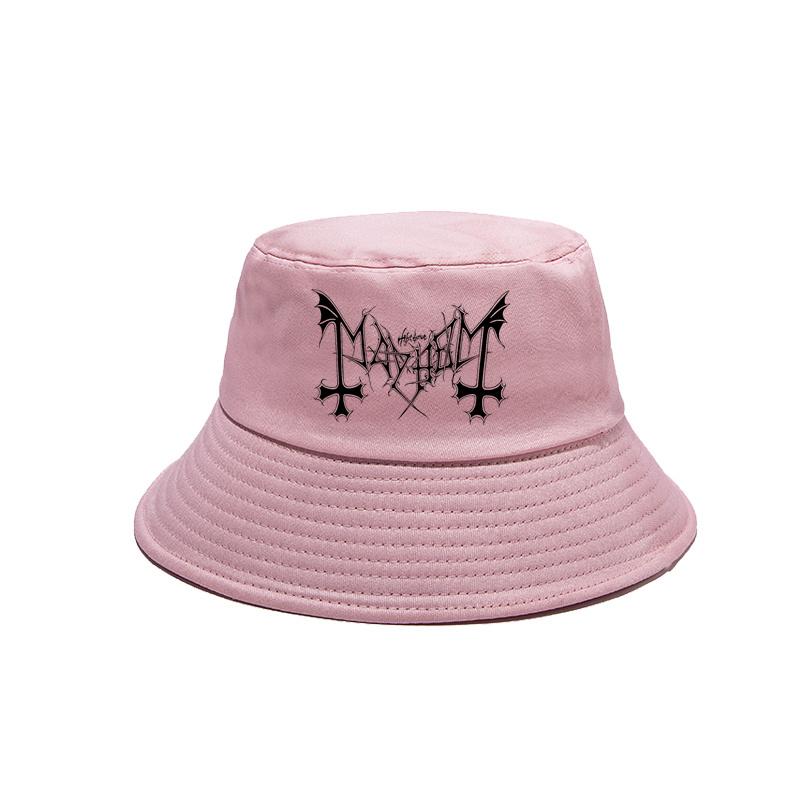 Mayhem Death Bucket Hat Cap Unisex Women Unisex Panama Cap Outdoor Summer Adjustable Mayhem Bob Caps
