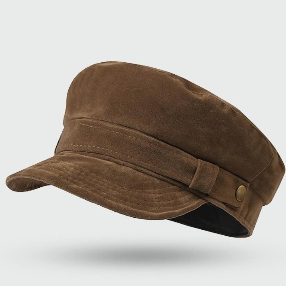 Metal Buckle Newsboy Cap Autumn Winter Octagonal Beret Hat Fashion Painter Hat For Women