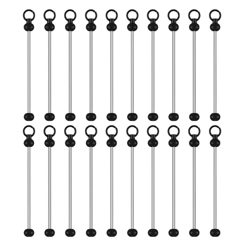Portable 20 Pcs Sturdy Alloy Long Rods Charm Pendant Accessory for Earrings and Necklace Jewelry Making with Eye Pins