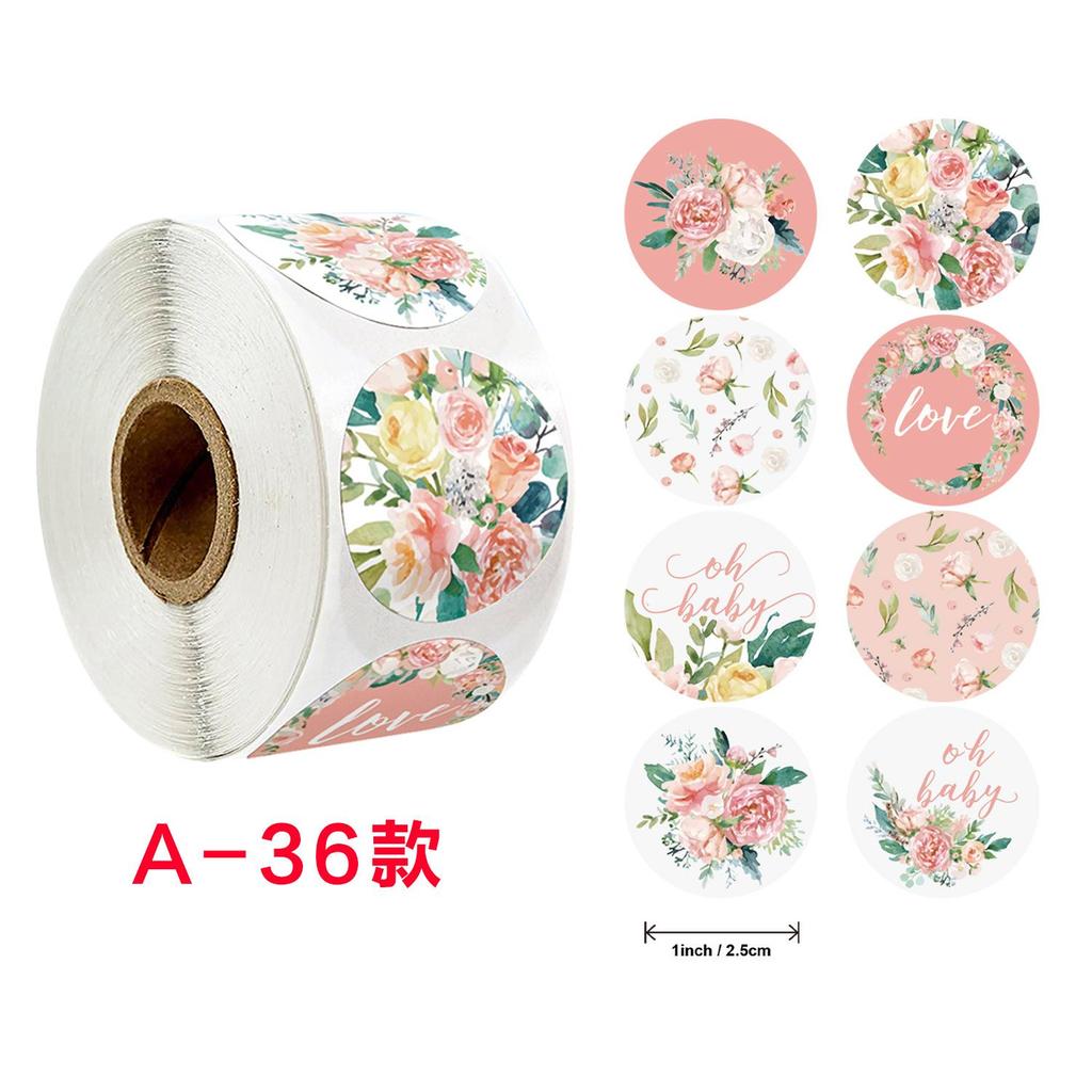 Около 500 шт. наклейки с цветами «спасибо» для конвертов, подарочные запечатывания, деловая упаковка, печать, этикетка, канцелярские наклейки, рулоны ручной работы