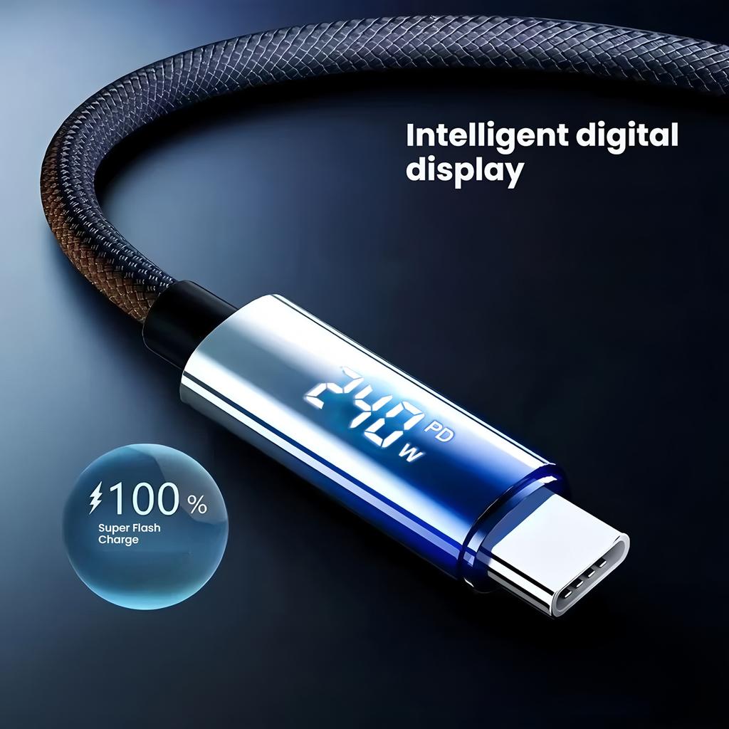 240 Вт Двойной USB C Кабель Быстрая Зарядка Нейлоновая Оплетка Type-C на Type-C Дата-Кабель для Samsung Huawei Xiaomi Ноутбука Телефона