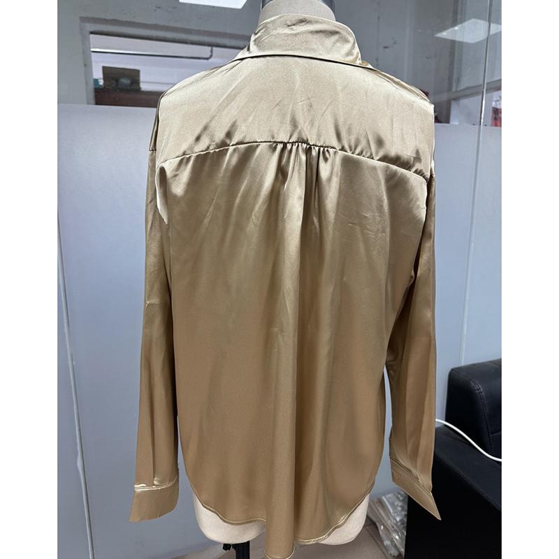 Модные повседневные свободные рубашки с длинным рукавом для женщин, весна и лето, новые офисные женские блузки, топы с пуговицами на лацканах, однотонные простые тонкие женские рубашки 26257