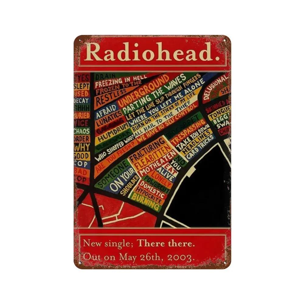 Рок-группа Radiohead Music Art Poster Ретро Металлическая жестяная вывеска Винтажная табличка для дома, комнаты, бара, клуба, мужской пещеры, кафе, декор настенные тарелки