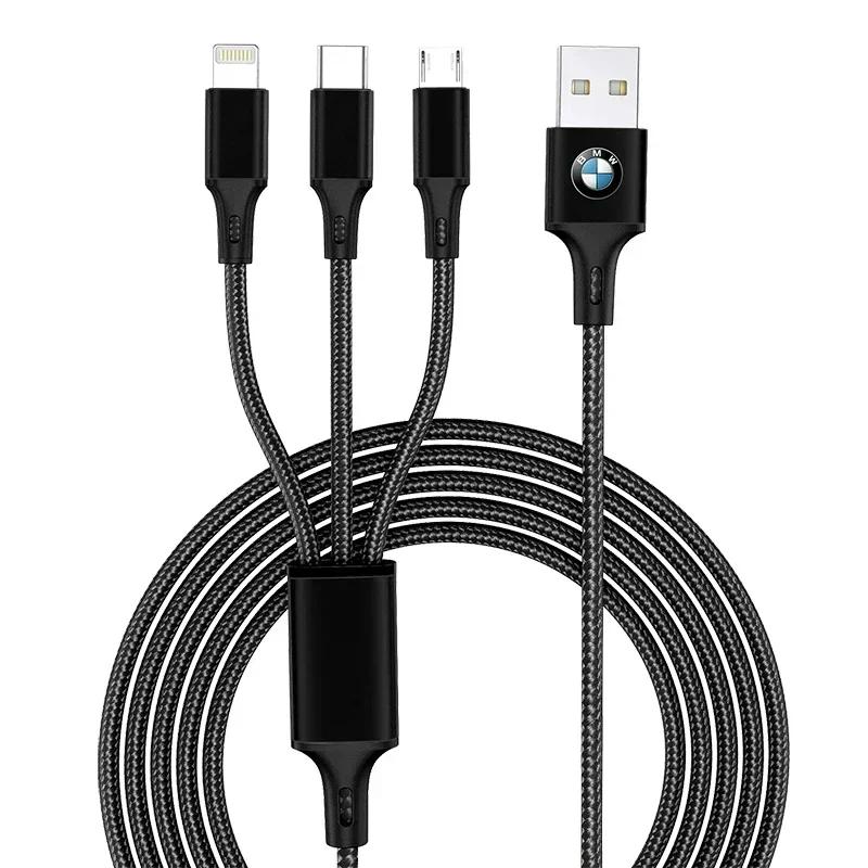 B4 A5 2025 New Emblem Three-in-one Car Superstrong Fast Charging Data Cable For BMW X6 X1 X2 X3 X4 X5 X7 E46 E39 E90 E36 E60 E34