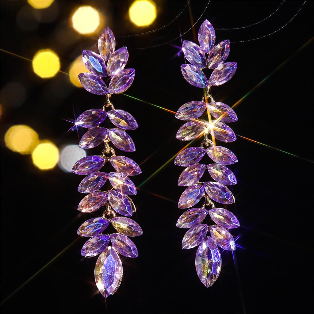 Fashion Colored Glass Rhinestone Long Earrings Women, Luxury Stud Earrings, Ear Jewelry Earrings