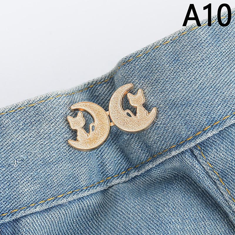 1/2PCS  Adjuster For Pants And Skirts Waist Tightener Bowknot Button Adjustable Waist Buckle For Jeans No Sewing Required