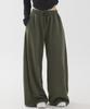 PIANER Side Pleated Wide Sweatpants (Khaki)