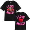 Футболка рэпера Криса Брауна I Love Breezy Bowl XX Tour Унисекс Женская Мода Хип-Хоп Футболка Большого Размера Хлопковая Повседневная Футболка Топы