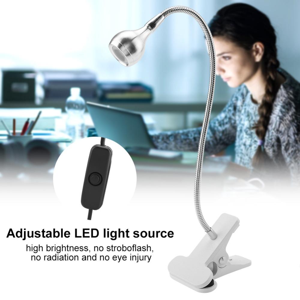 USB Powered USB LED Table Light Adjustable Gooseneck LED Clip On Light Mini Desk Night Lamp  Study