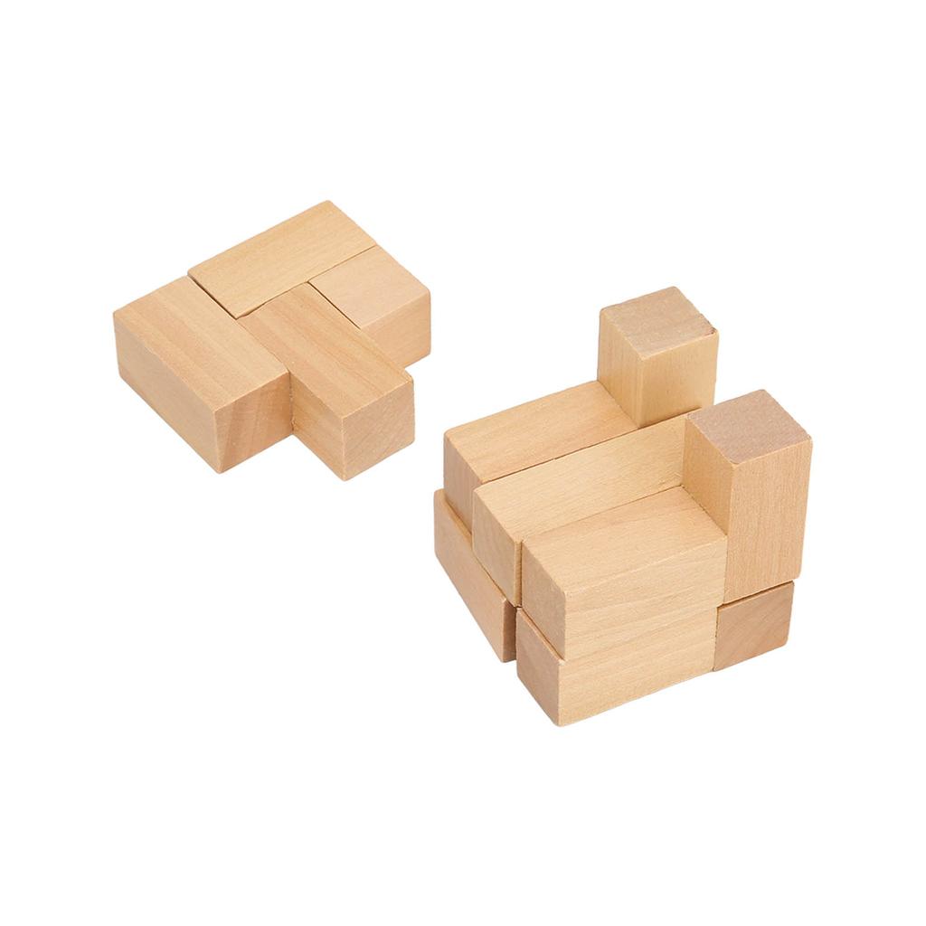 Intelligent Wooden Brain Puzzle Teaser Body Mind Relaxation Brain Teaser Lock for Elder Adults