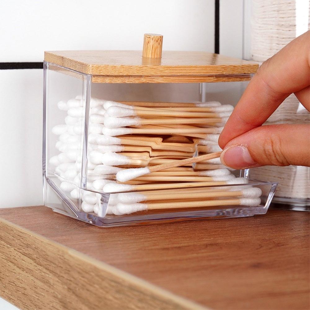 Cotton bud container 9x7.3x9 cm