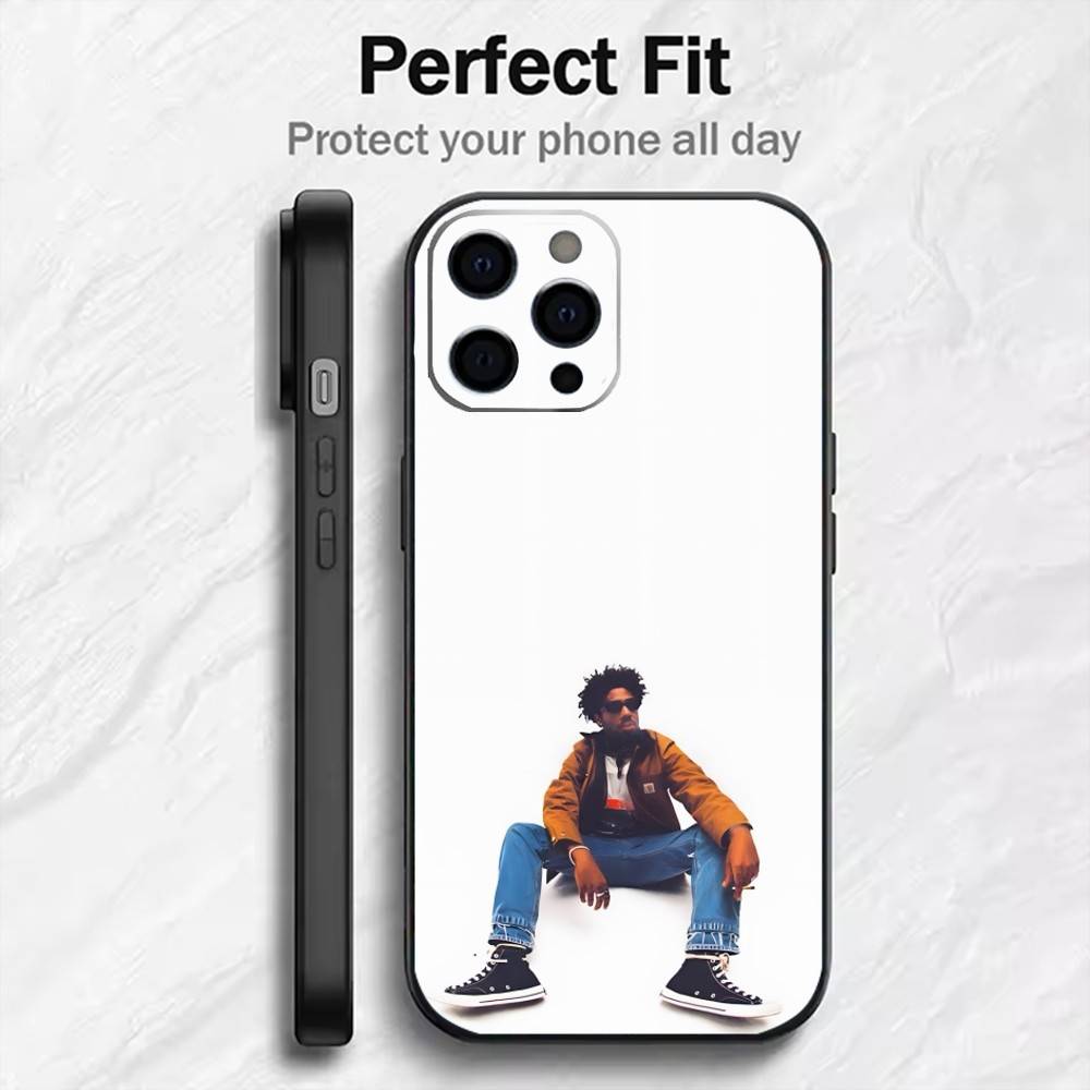 B-Brent Faiyaz-z Icon Phone Case For iPhone17,16,15,14,13,12 Plus,Max Soft Silicone Black Cover