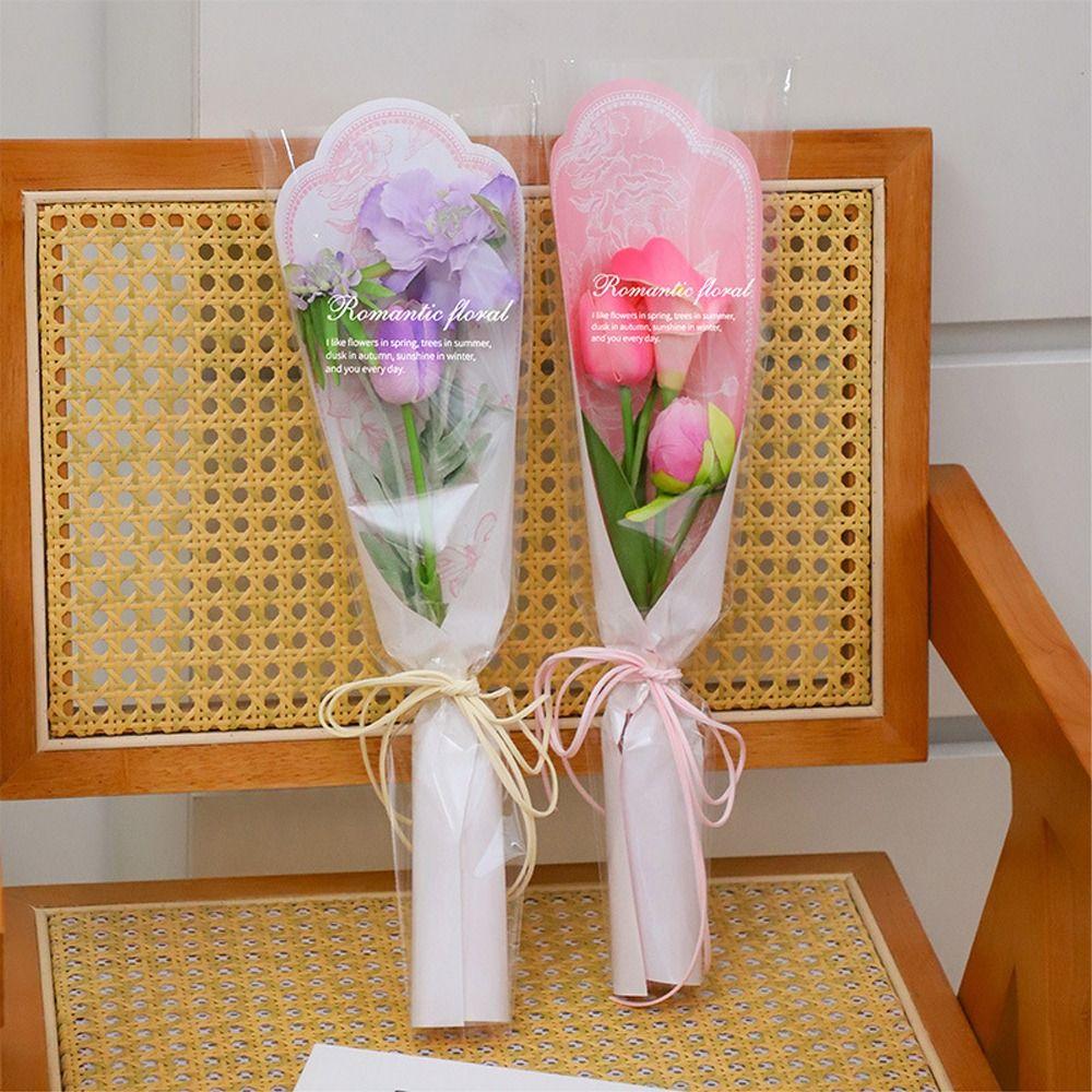 10pcs Transparent Flower Packaging Bags Romantic Flower Arrangement Bags  Flowers Wrapping Gift