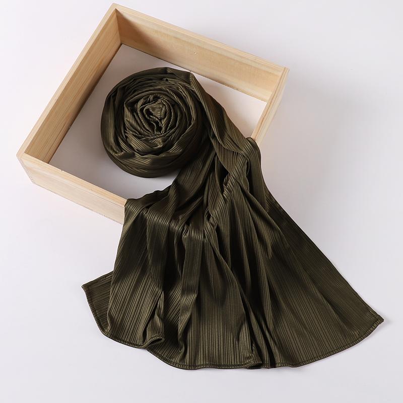 Рубчатый трикотажный хиджаб Мусульманский однотонный шарф Креповый хиджаб Шарф Мягкая исламская шаль Обёртывания Повязка на голову Вуаль Женщина Мусульманка