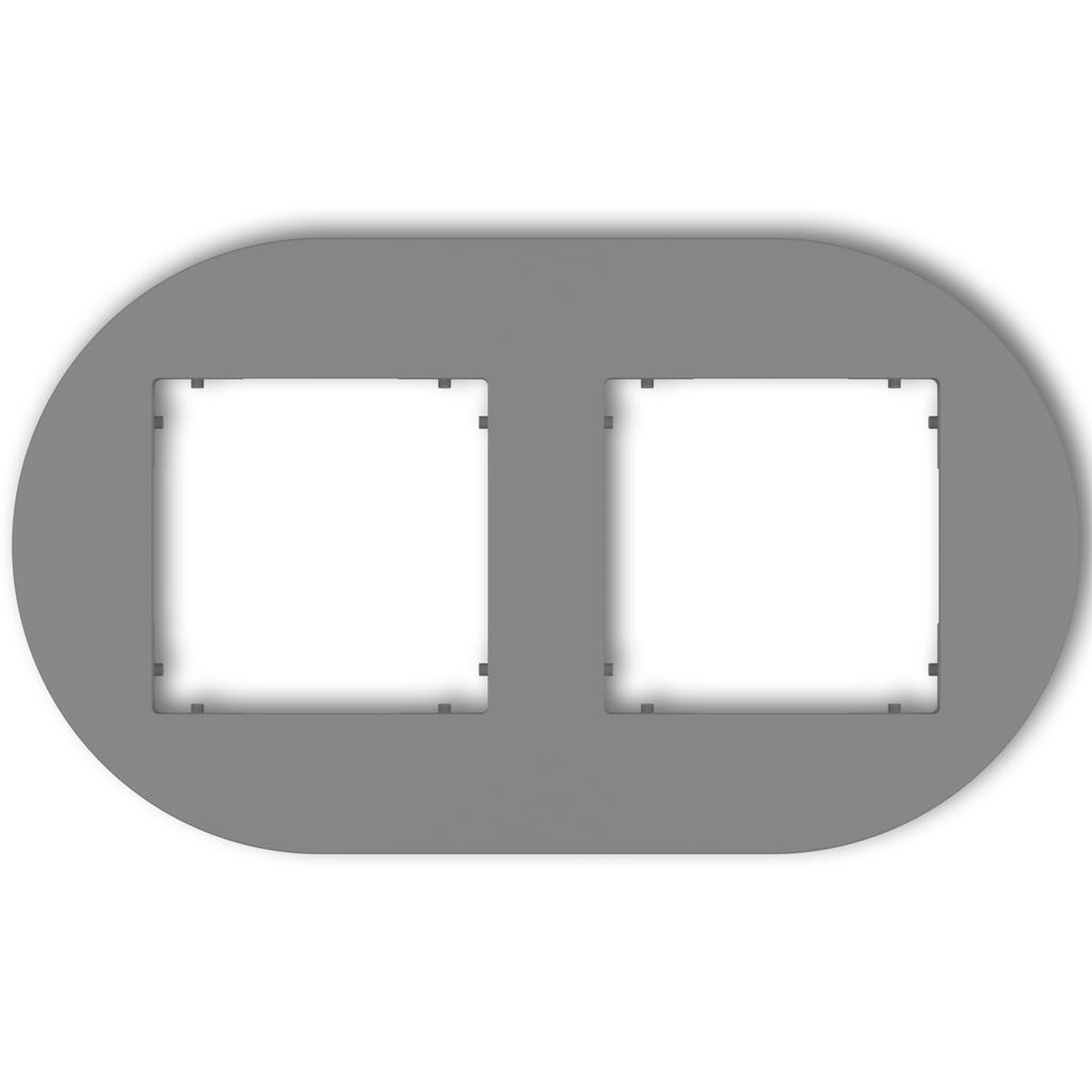 Double frame for Karlik mini switches and sockets, round, matt gray, 27MRTO-2
