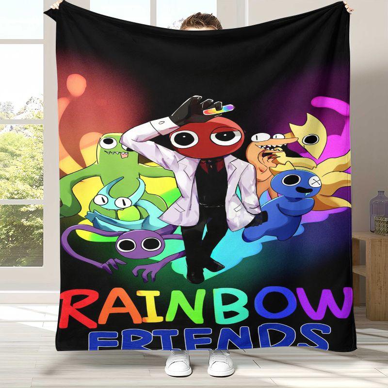 Триллер Милый R-Rainbow Friends Игра Мягкое Фланелевое Плед-Одеяло, Уютное Теплое Одеяло для Кровати, Дивана, Гостиной, Пикника, Домашнего Декора
