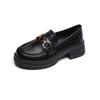 Weiwei Girl 8009-8 Platform Loafers Women's Spring and Autumn Retro One-pedal Small Leather Shoes Thick Heel Soft Sole Single Shoes