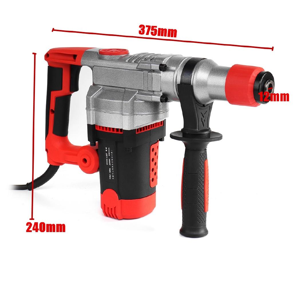 2200W 220V Heavy Impact Electric Hammer Concrete Breaker 30S Quickly Breaks Industrial Power Tools